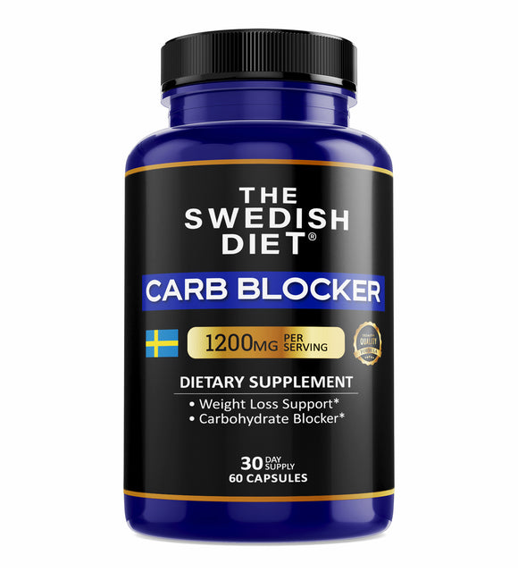 The Swedish Diet Carb Blocker – White Kidney Bean Extract for Carb & Starch Control – 60 Capsules