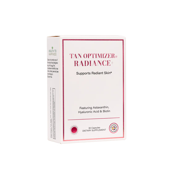 Tan Optimizer Radiance+ premium Scandinavian beauty-from-within supplement – 3×10 blister pack with Astaxanthin, Hyaluronic Acid & Biotin